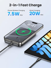 UGREEN Magsafe Power Bank 10000mAh, Wireless Portable Charger Fast Charging, Mobile Phone PD 20W Wired Charging, iPhone Magsafe Charger Battery Pack for iPhone 12-16 Series, Samsung Space Gray