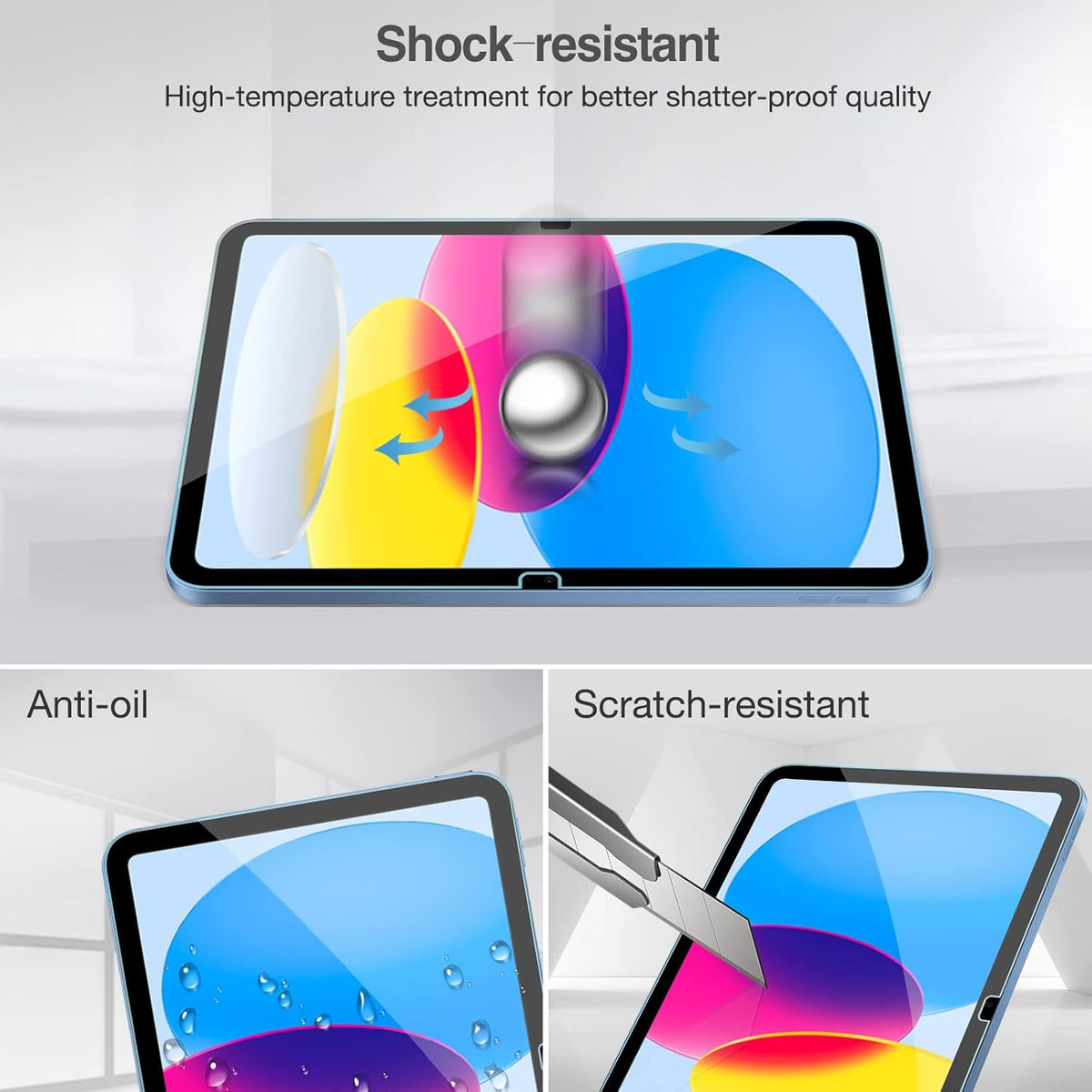 ProCase [1 Pack] Screen Protector for iPad A16 2025 11th/10th 2022 Generation (11-inch/10.9), HD Clear Tempered Glass Film Guard