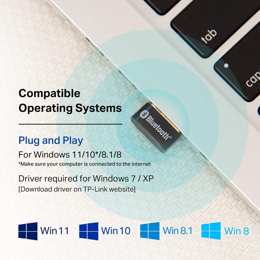 TP-Link USB Bluetooth Adapter for PC(UB400), 4.0 Bluetooth Dongle Receiver Support Windows 11/10/8.1/8/7/XP for Desktop, Laptop, Mouse, Keyboard, Printers, Headsets, Speakers, PS4/ Xbox Controllers