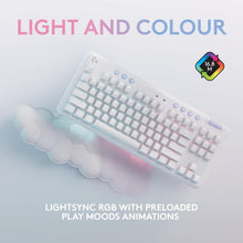Logitech G G715 Wireless Mechanical Gaming Keyboard with LIGHTSYNC RGB Lighting, LIGHTSPEED, Tactile Switches (GX Brown) and Keyboard Palm Rest, PC and Mac Compatible - White Mist