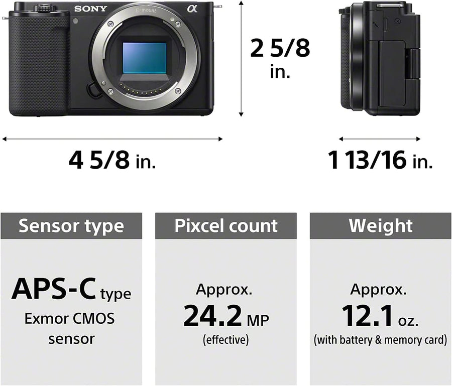 Sony Alpha ZV-E10L Interchangeable Lens Vlog Digital Camera with 16-50 mm Lens and Free Sony Wireless Grip with remote control and tripod feature