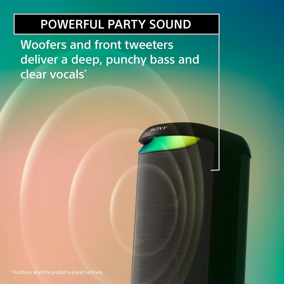 Sony SRS-XV500 X-Series Wireless Portable Bluetooth Karaoke Party Speaker IPX4 Splash-Resistant with 25 Hour-Battery and Ambient Lights