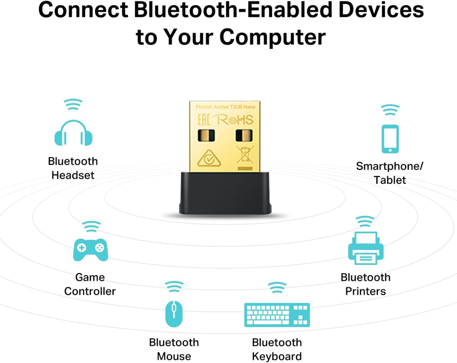 TP-Link Nano 2-in-1 USB Bluetooth WIFi Adapter AC600(Archer T2UB Nano)- Bluetooth 4.2 with 2.4G/5G Dual Band Wireless Network Adapter for Desktop PC