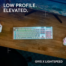 Logitech G915 X LIGHTSPEED Low-Profile Wireless Gaming Keyboard, Double-Shot PBT Keycaps,Fully Programmable Keys,RGB Backlighting, Sleek AluminumFinishing, GL Brown Tactile Switches-PC/Mac-White