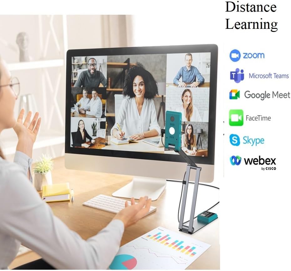 IRIScan Visualizer Webcam Document Camera v7: 4KUltraHD-13MP,Free Readiris PDF OCR, 4in1,Viewer,A3 Scanner,Portable Scanner,Video Conference,AI Micro,Auto Focus,LED,USB, WinMac