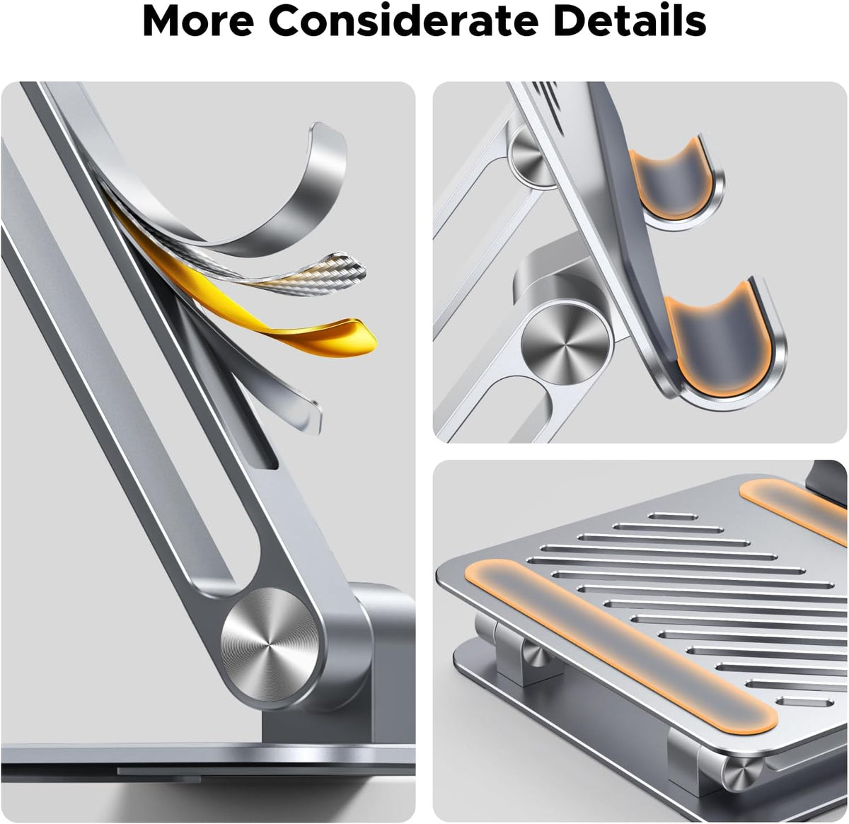 UGREEN iPad Stand Metal Ultra Stable Foldable Tablet Stand Angle Adjustable Tablet Holder for Desk Compatible with All 4.7-12.9'' Tabs iPad Pro/Air/Mini Galaxy Tab iPhone 16 Pro Max S25 Ultra Silver