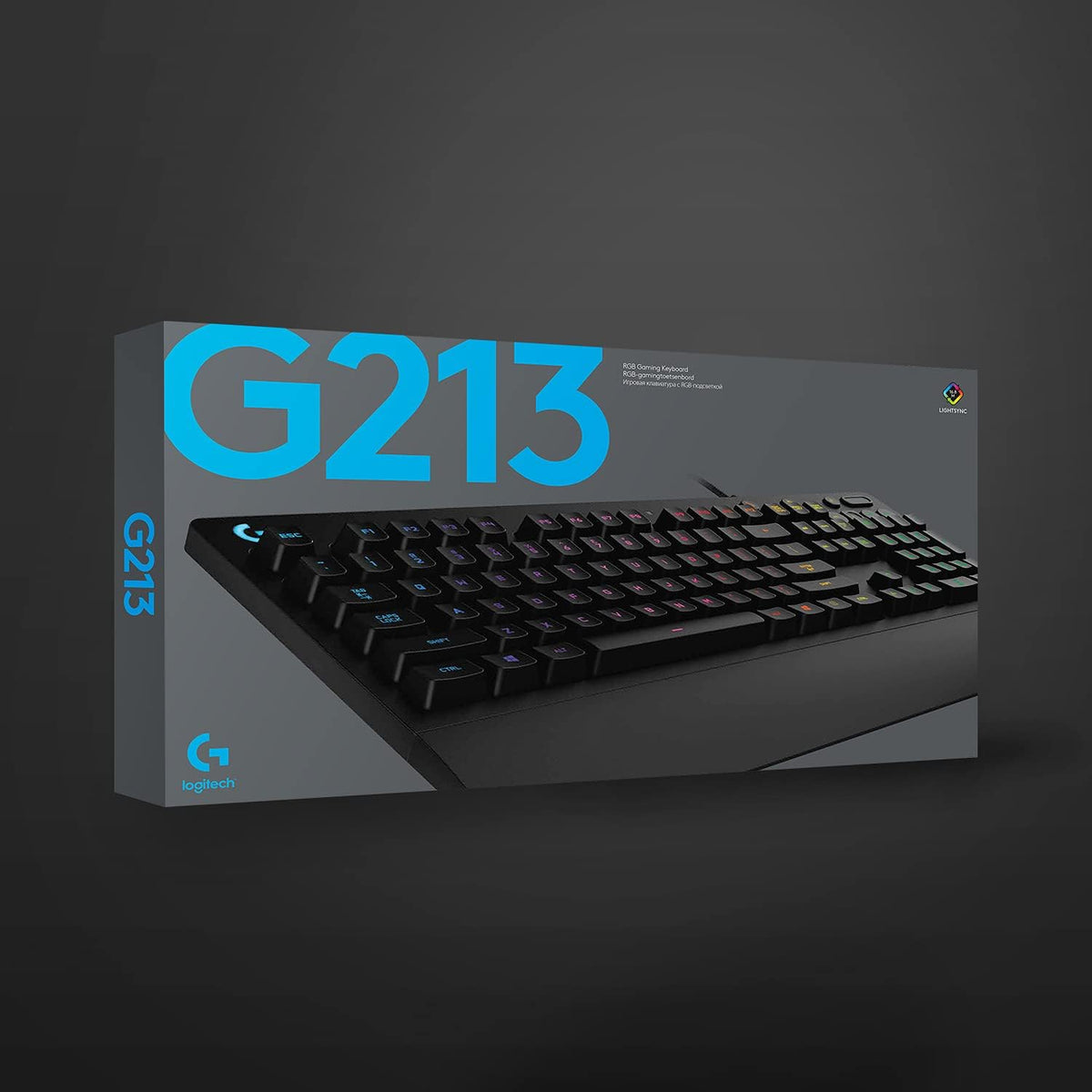 Logitech G G213 Prodigy Gaming Keyboard, RGB Lightsync Backlit Keys, Spill-Resistant, Customizable Keys, Dedicated Multi-Media Keys, Qwerty Us International Layout - Black