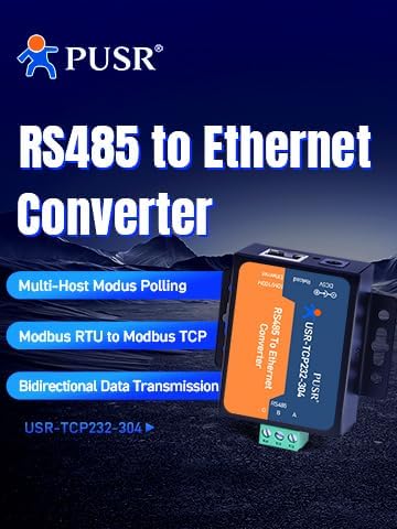 PUSR TCP232-304 RS485 to TCP/IP Serial Device Server Support Built-in Webpage Modbus Gateway RS485 to Ethernet Converter