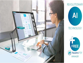 IRIScan Visualizer Webcam Document Camera v7: 4KUltraHD-13MP,Free Readiris PDF OCR, 4in1,Viewer,A3 Scanner,Portable Scanner,Video Conference,AI Micro,Auto Focus,LED,USB, WinMac