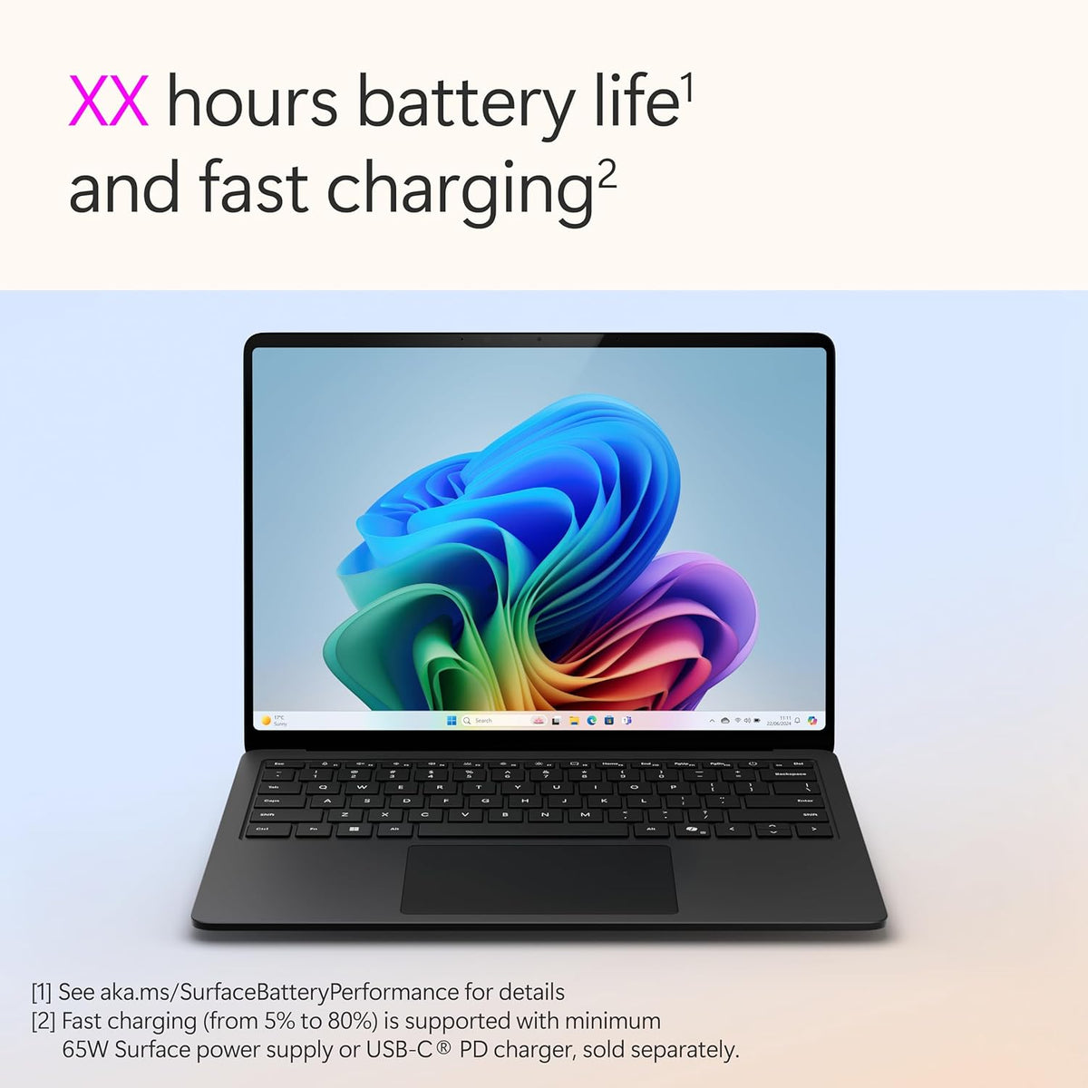 Microsoft Surface Laptop (7th Edition – 2024), Copilot+PC, 15" Touch Upto 120Hz Display, Snapdragon X Elite, Qualcomm Hexagon with 45 TOPS NPU, Qualcomm Adreno GPU, 16GB RAM, 1TB SSD, Graphite