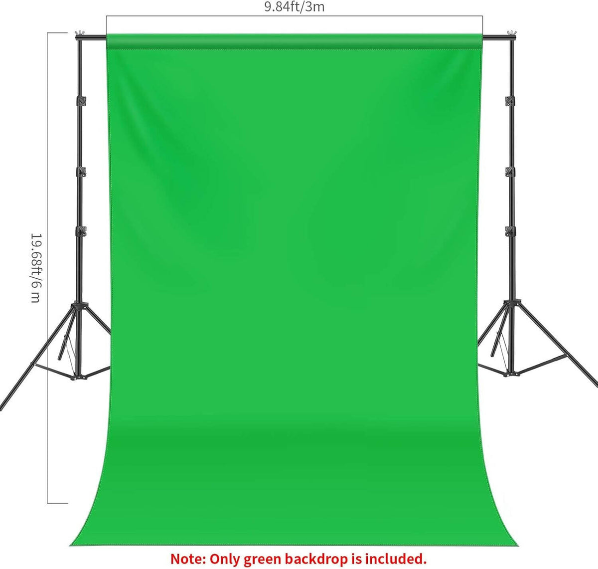 Neewer 10x20 ft/3x6 Meters Photography Backdrop Background, Green Chromakey Muslin Background Screen for Photo Video Studio, Zoom, YouTube, Gaming (Background Only) | 10083673
