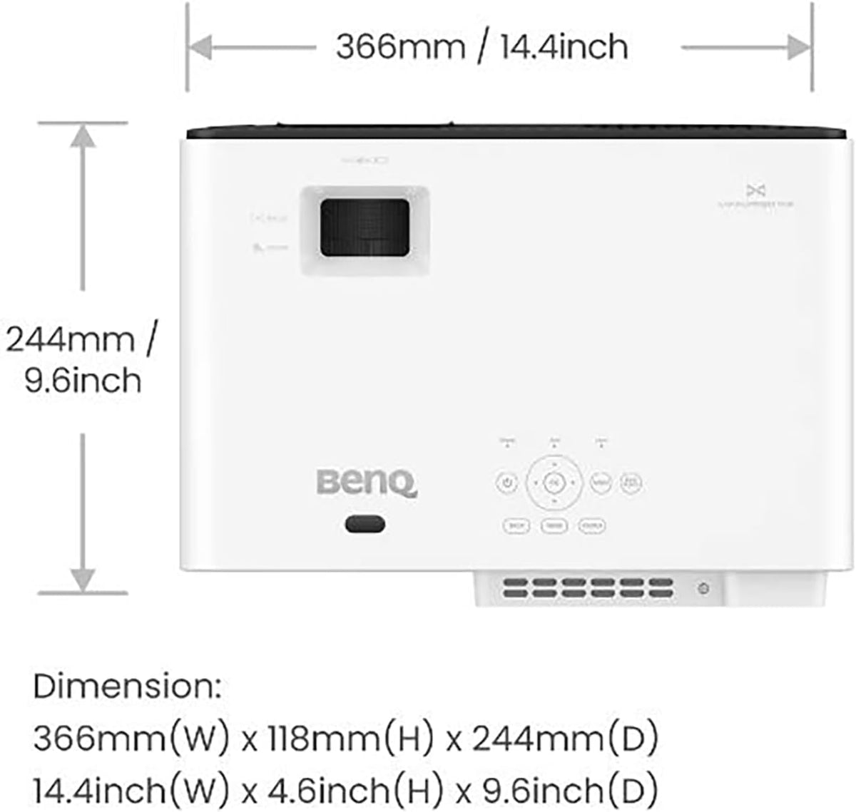 BenQ X3100i True 4K UHD HDR 4LED 3300 Lumens Console Gaming Projector 4ms Response Time Auto Game Mode Xbox, PS5, Switch Supports eARC and S/PDF 5Wx2 Speaker Android TV with Netflix, Dual HDMI 2.0