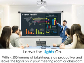 Optoma EH412 1080P HDR DLP Professional Projector | Super Bright 4500 Lumens | Business Presentations, Classrooms, and Meeting Rooms | 15000 Hour Lamp Life | 4K HDR Input | Speaker Built in, White