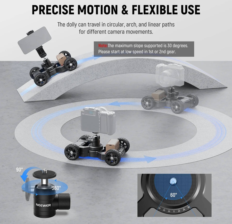 Neewer DL400 Upgraded Motorized Camera Slider Dolly with App Control