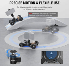 Neewer DL400 Upgraded Motorized Camera Slider Dolly with App Control, Ultra Quiet Powerful Dual Motor Drive, 5H Runtime, Compatible with GoPro iPhone Android Samsung Smartphone DSLR Camera Camcorder