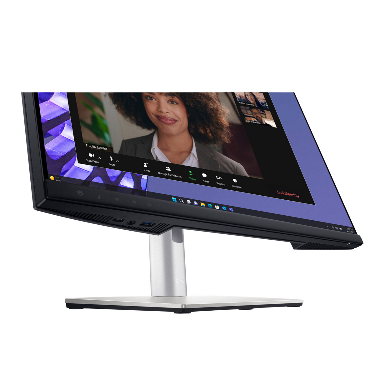 Dell P2424HEB Conferencing Monitor, 23.8" FHD IPS Display, 60Hz Refresh Rate, 5ms (Fast GtG) Response Time, Built-In 4mp RGB + IR 2K Camera, 2x 5w Built-In Speaker, ComfortView Plus, Silver | P2424HEB