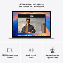Apple 2025 MacBook Air (15-inch, Apple M4 chip with 10-core CPU and 10-core GPU, 24GB Unified Memory, 512GB) - Silver;English