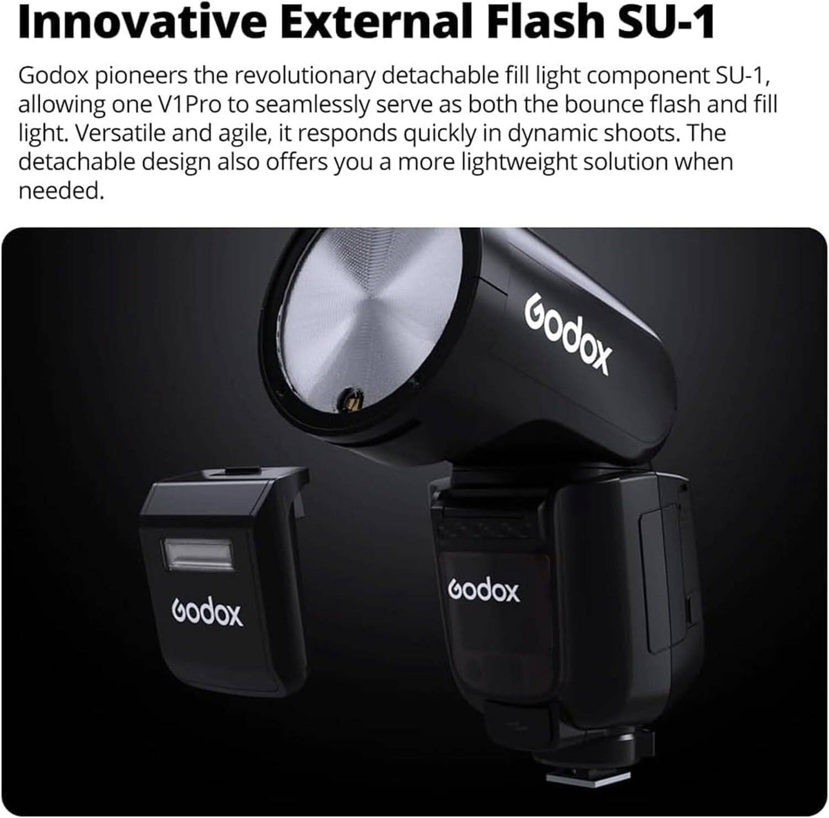 Godox V1 Pro TTL Li-ion Round Head Flash for Canon High-Speed Sync, Magnetic Modifier Mount, Black