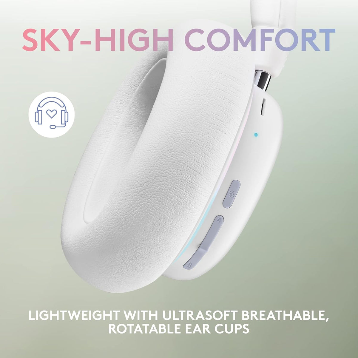 Logitech G G735 Wireless Gaming Headset, Customisable LIGHTSYNC RGB Lighting, LIGHTSPEED, Bluetooth, 3.5 MM Aux Compatible with PC, Mobile Devices, Detachable Microphone - White Mist