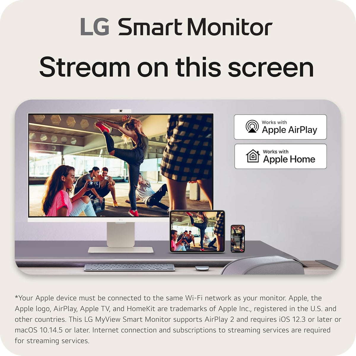 LG 32SR85U-W 32-inch MyView 4K UHD, IPS Display, webOS Smart Monitor, ThinQ Home, USB Type-C 90W PD, Built-in FHD Webcam & Speaker, HDR 10, AirPlay 2, Screen Share, Bluetooth, White