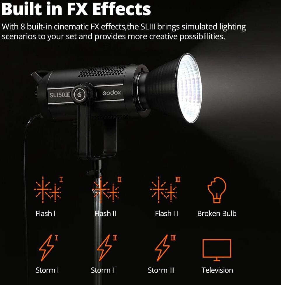 Godox SL150III SL150WIII LED Video Lamp 160W Bowens Mount Daylight Balance Wireless X System 5600K 2.4G CRI96 Photographic Interview Support App Control