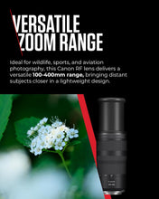 Canon RF 100-400mm F5.6-8 IS USM - Lens for Canon R system cameras, ideal for wildlife photography, sports, action and aviation.