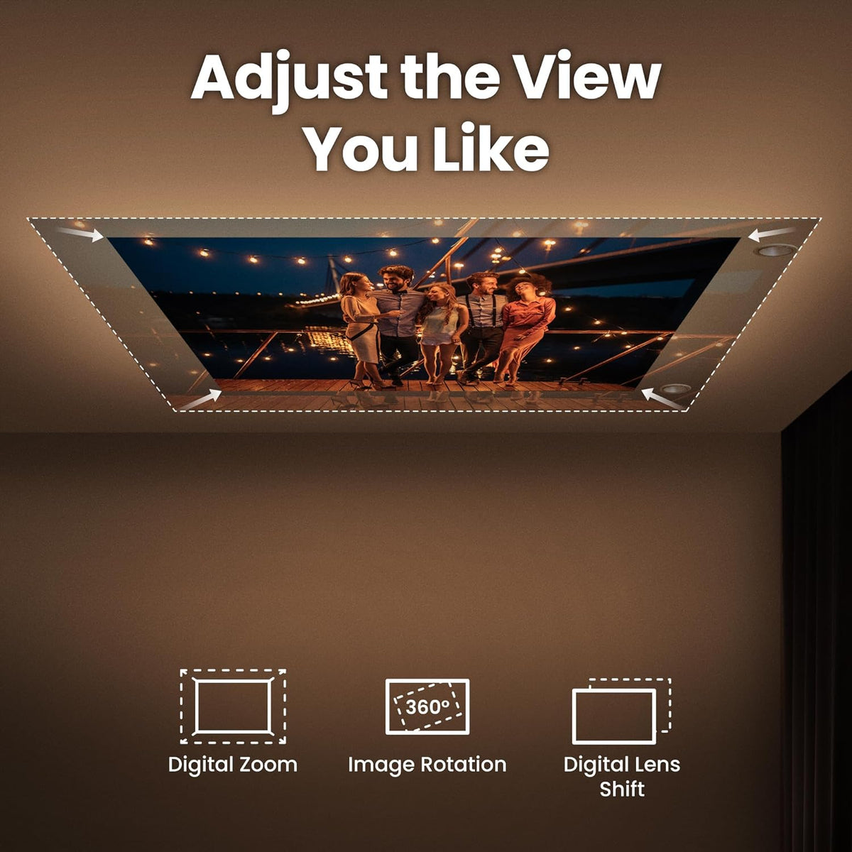 [2025 Launch]BenQ GV50 Laser Portable Projector, 500Lms, 1080p, 4K Supported, Ceiling Projection, Tripod Base, Rotating Angle, Google TV, Certified Netflix, WiFi & Bluetooth, Deep Woofer Speaker.