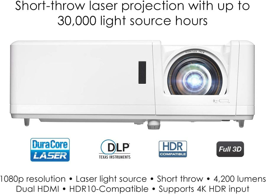 Optoma GT1090HDRx Short Throw Laser Home Theater Projector