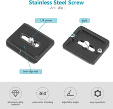 NEEWER 28mm Low-Profile Tripod Ball Head with Quick Release Plate & Bubble Level 360° Panoramic Rotation, 1/4-Inch Screw Mount, Max Load 5kg for DSLR Cameras, Tripods, Monopods, Sliders