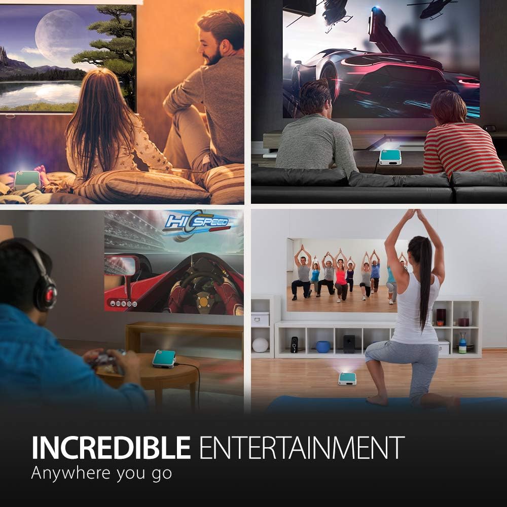 Viewsonic M1 Mini Plus Pocket LED Ultra-Portable Projector With Integrated Jbl Audio Wi-Fi Bluetooth Wvga 120 Lumens HDMI USB Compatible TV Sticks & Gaming Consoles In 3 Colours