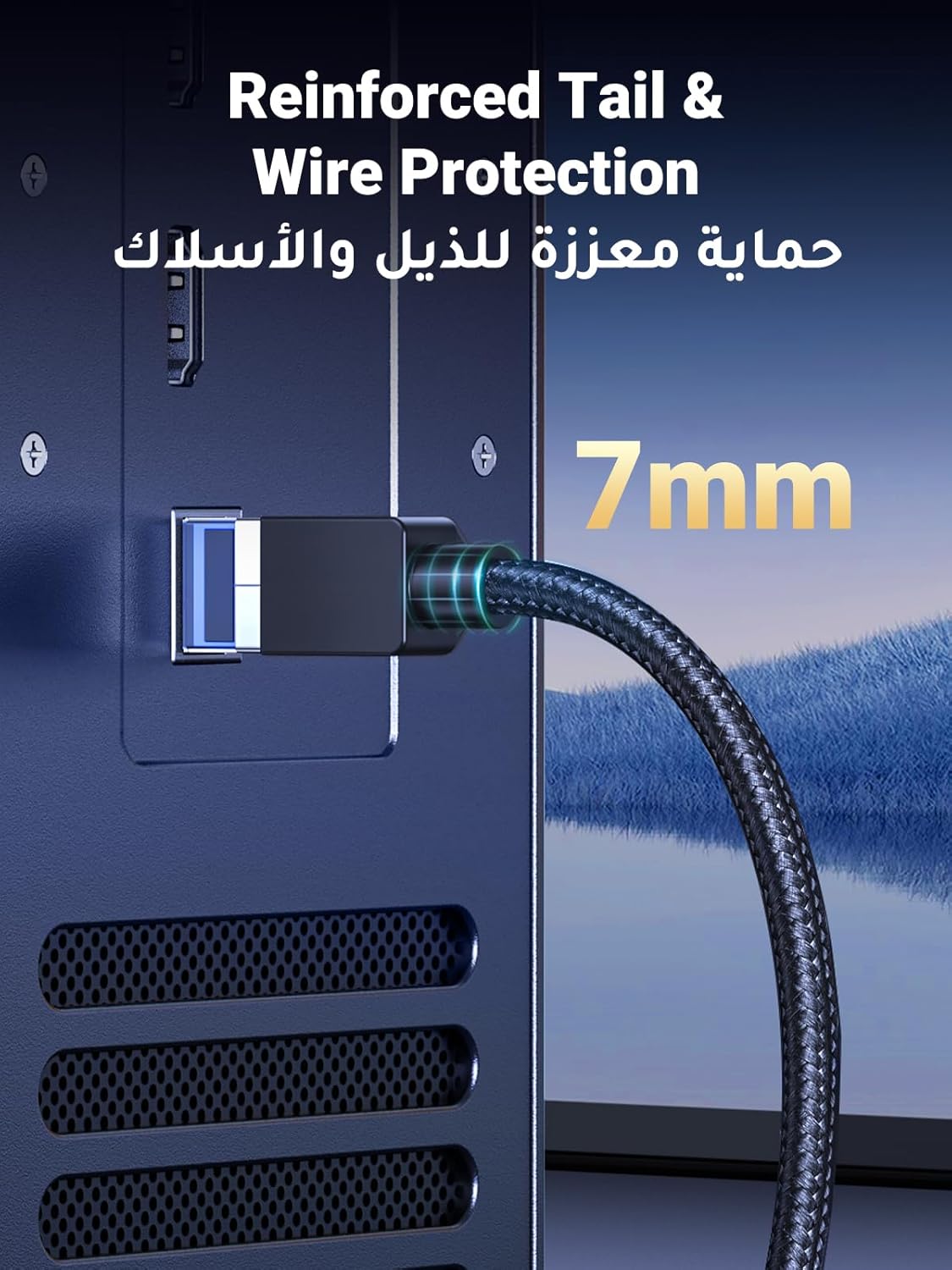 UGREEN Ethernet Cable 10M Cat 8 Gigabit Network Cord High-Speed 40Gbps 2000MHz RJ45 Internet Wire Braided Double Shielded Ethernet Cable Compatible with Gaming Switch PS4 PS5 PC Router TV Xbox