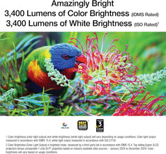 Epson Home Cinema 1100 3-Chip 3LCD Wireless 1080p Projector, Streaming with Apple AirPlay, Miracast, Home Theater/Gaming, 3,400 Lumens Color and White Brightness, Speaker, 16000:1 Contrast, 2x HDMI