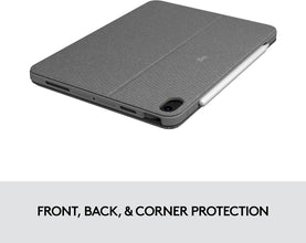 Logitech Combo Touch iPad Pro 12.9-inch (5th, 6th gen - 2021, 2022) Keyboard Case - Detachable Backlit Keyboard with Kickstand, Click-Anywhere Trackpad, Smart Connector - Grey; Arabic Layout