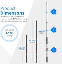 NEEWER NW-7000 Microphone Boom Arm, 3 Section Extendable Handheld Mic Arm with 3/8