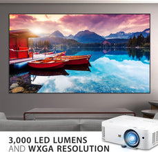ViewSonic LS550WH, 3,000 LED Lumens WXGA LED Business/Education Short Throw Projector with 30,000 hours lifespan, 360 degree projection, Horizontal and Vertical Keystone