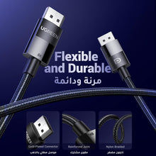 UGREEN 8K DisplayPort Cable 1.4, DP to DP 3M, 8K@60Hz/4K@165Hz/2K@240Hz/1080P@240Hz, for Gaming Monitor/Graphics Card/PC, Support 3D/HDCP/HDR/G-SYNC/Free-SYNC, Male to Male Nylon Braided Cable-3Meter
