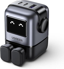 UGREEN UNO 65W USB C Charger 3-Port Nexode 65W GaN, LED Display,Compact Funny Fast Charger Type C Power Adapter for MacBook/HP/Dell/Lenovo, iPhone 16 Pro Max, Galaxy S25 Ultra, Steam Deck -Pink Blue
