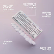 Logitech G G715 Wireless Mechanical Gaming Keyboard with LIGHTSYNC RGB Lighting, LIGHTSPEED, Tactile Switches (GX Brown) and Keyboard Palm Rest, PC and Mac Compatible - White Mist