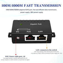 KASTWAVE Gigabit PoE Injector, Non-PoE to PoE Adapter, 30W PoE Adapter High Data Transmission IEEE 802.3at/af, 1 Port Power Over Ethernet Passive PoE Adapter, Distance Up to 100 Meters