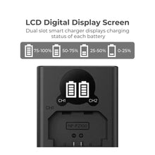 K&F NP-FZ100 Charger Dubai | Dual Slot LCD Battery Charger KF28.0010V1 [Sony Battery Charger]