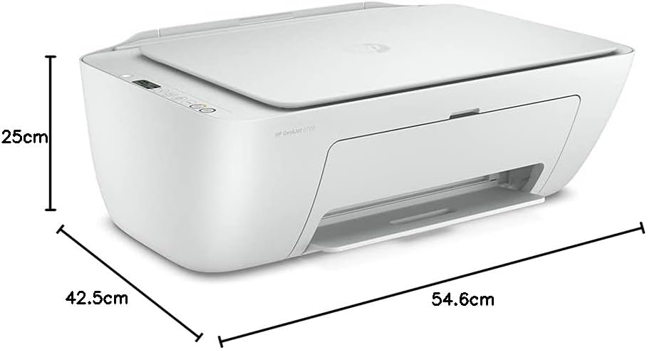HP DeskJet 2720 All In One Printer,  Up to 7.5 ppm Print Speed, Scan / Print / Copy Functions, USB 2.0 Port, White | 3XV18B