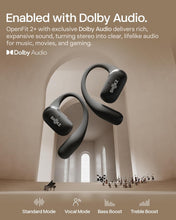 Shokz NEW OpenFit 2+ Open-Ear Headphones, Dolby Audio Enabled, Comfortable Earbuds with Soft Ear Hooks, 48H Playtime, IP55 Water-Resistant, USB-C Fast Charging, Wireless Charging, Carrying Bag, Black