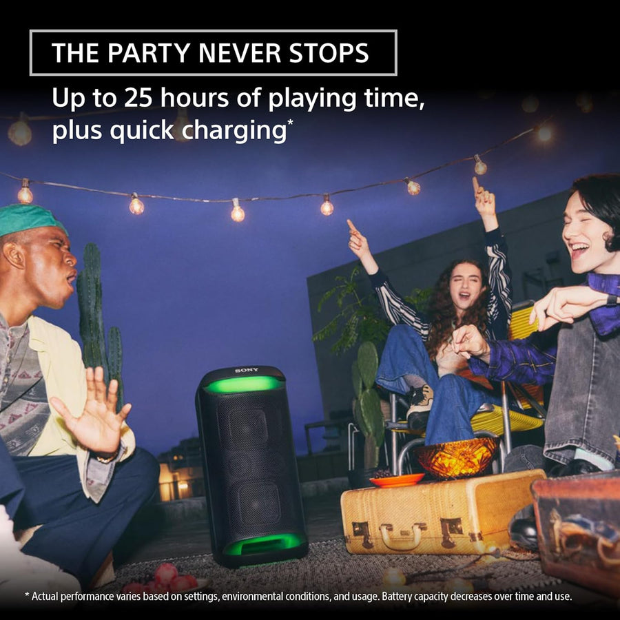 Sony SRS-XV500 X-Series Wireless Portable Bluetooth Karaoke Party Speaker IPX4 Splash-Resistant with 25 Hour-Battery and Ambient Lights