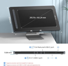XP-PEN Artist13_2nd 13-inch Drawing Pen Display Graphics Monitor Full-Laminated Technology Drawing Monitor with Tilt Function,X3 Smart Battery-free stylus (Black)
