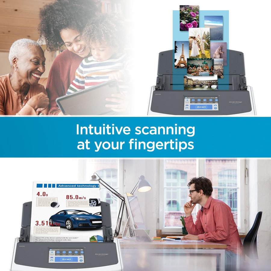 ScanSnap Fujitsu iX1600 Wireless or USB High-Speed Cloud Enabled Document