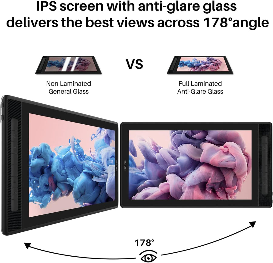 HUION KAMVAS Pro 16 2.5K QHD Drawing Tablet with Screen QLED Full-Laminated Graphics Tablet with Battery-Free Pen