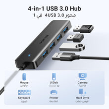UGREEN USB A Hub 3.0, 0.6M, 4 Ports Multiport Adapter Ultra Slim Data Splitter Hub [Charging Not Supported] Multiple USB Extension for Laptop, Desktop PC, PS5, Mouse, Keyboard, Flash Drive, Printer