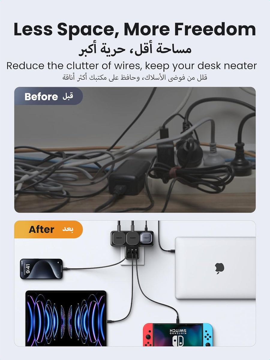 UGREEN 6-in-1 Power Strip Surge Protector Extension Plug