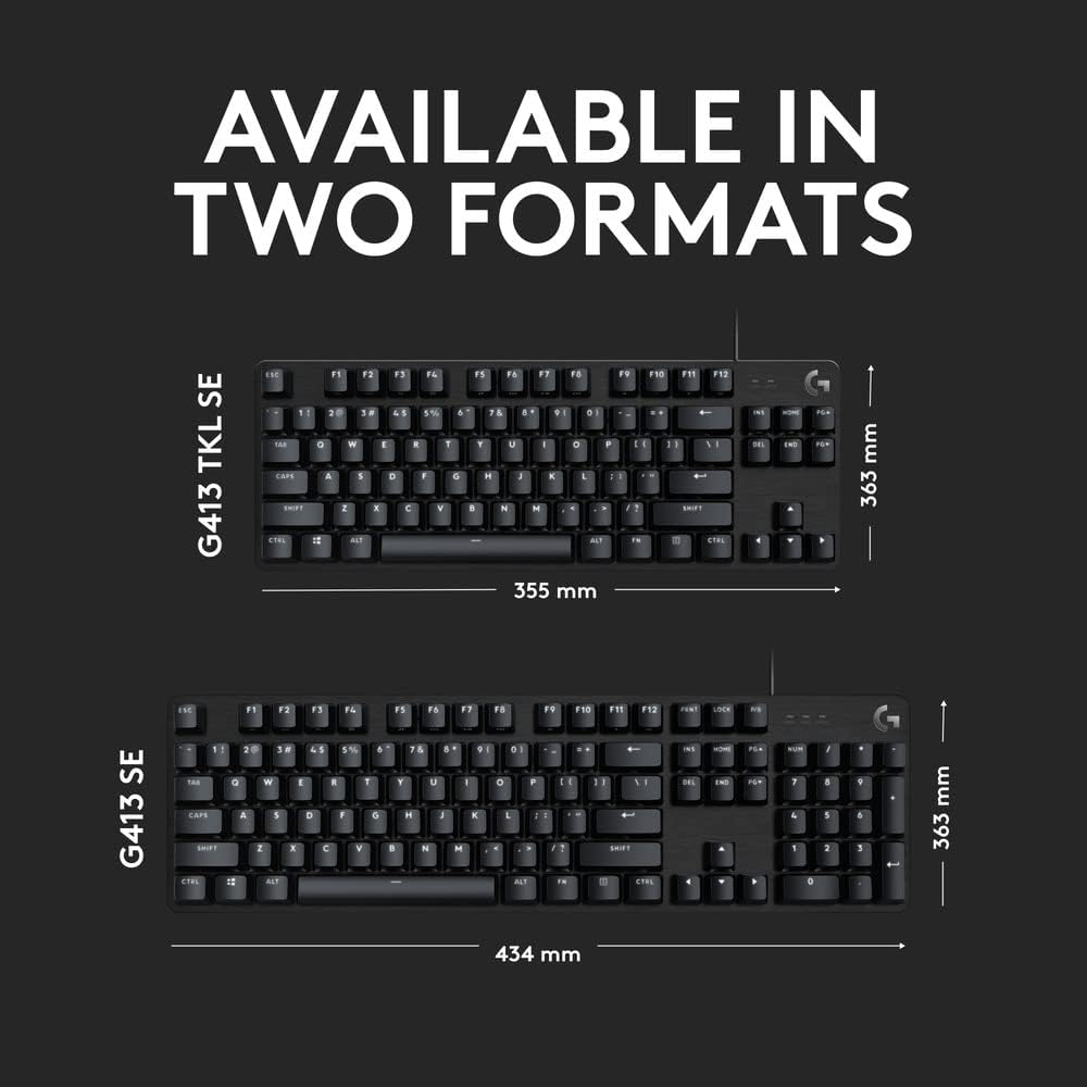 Logitech G413 Se Full-Size Mechanical Gaming Keyboard - Backlit With Tactile Switches, Us International Qwerty Black