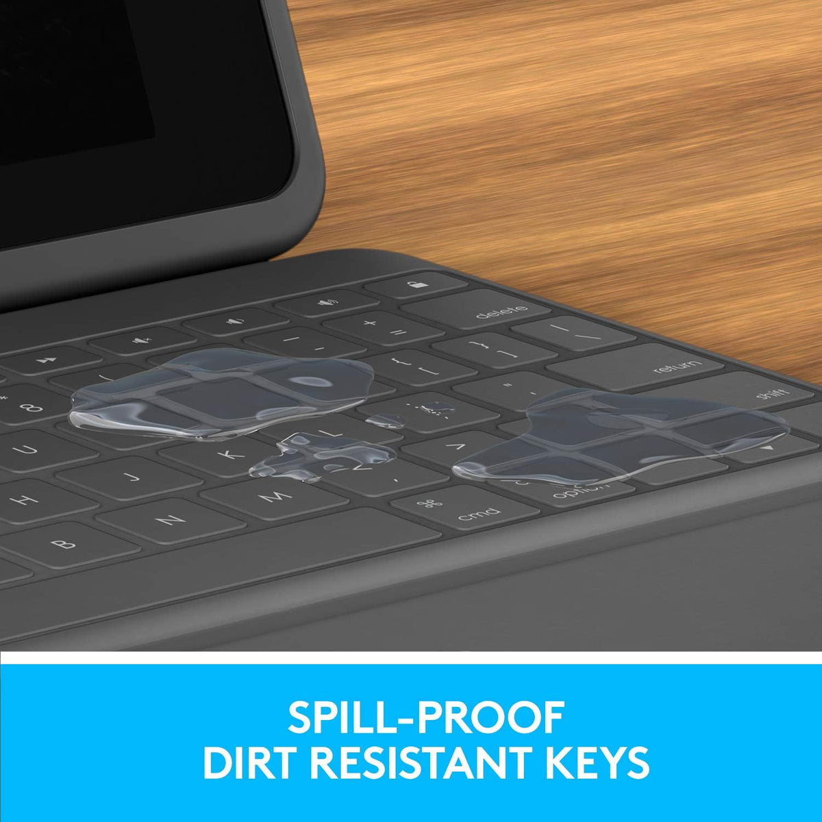 Logitech Rugged Folio - iPad (7th, 8th, & 9th generation) Protective Keyboard Case with Smart Connector and Durable Spill-Proof Keyboard, ARA Keyboard, Graphite